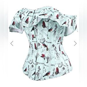 Corset Story TURQUOISE PRINT SUMMER CORSET TOP